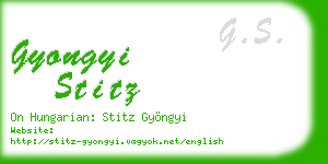 gyongyi stitz business card
